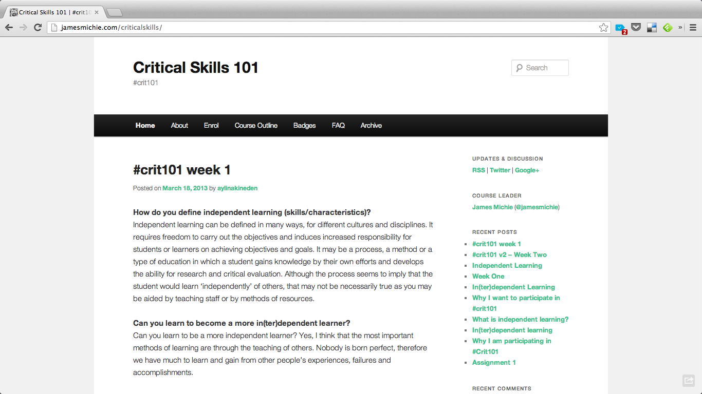 #crit101 Blog